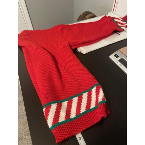 Vintage Pepper Sweater Womens Medium Red Christmas Bear Stocking Ugly Knit 90s - Picture 6 of 7